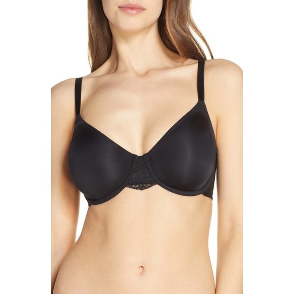 WACOAL Lace Impression Non-padded Seamless Underwire Bra #851257 Black 36DDD NEW - Picture 1 of 12